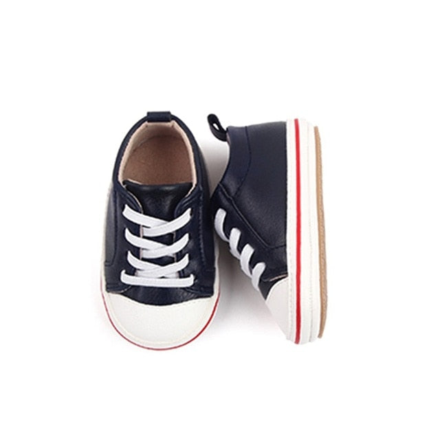 Black Shoes with White Lace / 0-6 months