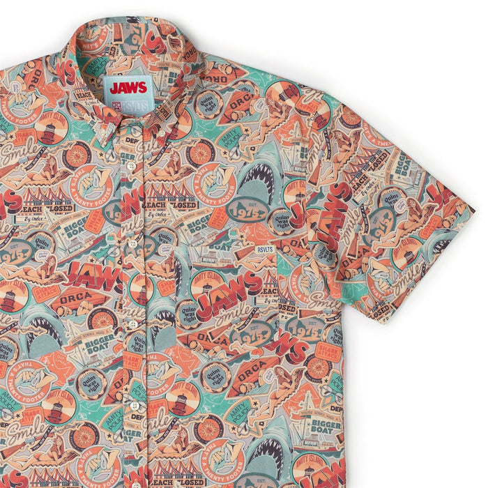RSVLTS XS Jaws Short Sleeve Shirt Jaws 50th Anniversary "Greetings from Amity" – KUNUFLEX Short Sleeve Shirt Jaws 50th Anniversary "Greetings from Amity" – KUNUFLEX Short Sleeve Shirt