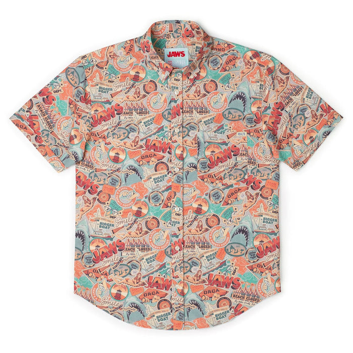 RSVLTS Jaws Short Sleeve Shirt Jaws 50th Anniversary "Greetings from Amity" – KUNUFLEX Short Sleeve Shirt Jaws 50th Anniversary "Greetings from Amity" – KUNUFLEX Short Sleeve Shirt