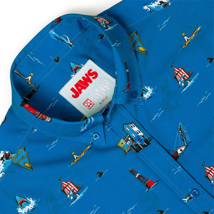 RSVLTS Jaws Short Sleeve Shirt Jaws 50th Anniversary "Swim at Your Own Risk" – KUNUFLEX Short Sleeve Shirt Jaws 50th Anniversary "Swim at Your Own Risk" – KUNUFLEX Short Sleeve Shirt