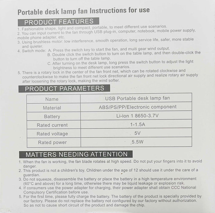JKF669 Storage Table Lamp Circulating Fan