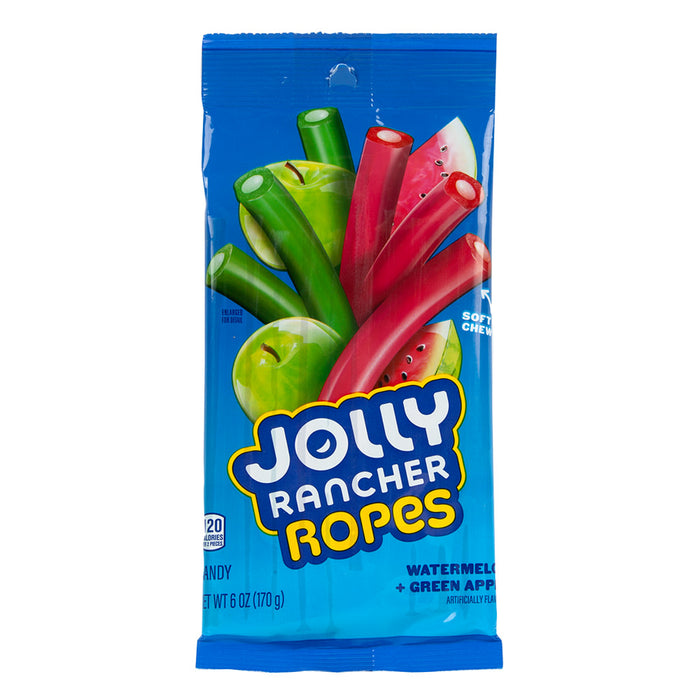 Jolly Rancher Watermelon and Green Apple Rope Candy Peg Bag - 12 Count