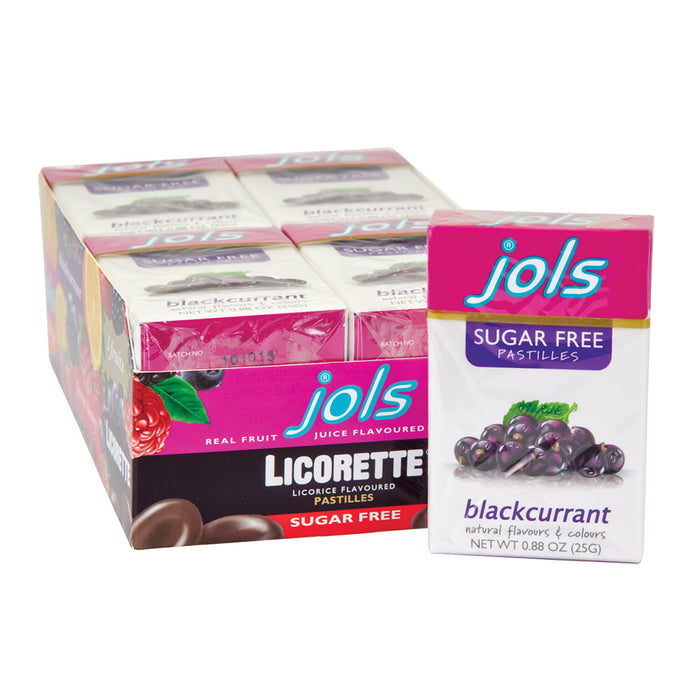 Jols Licorette Pastille Sugar Free Black Currant 0.88oz Box - 12ct
