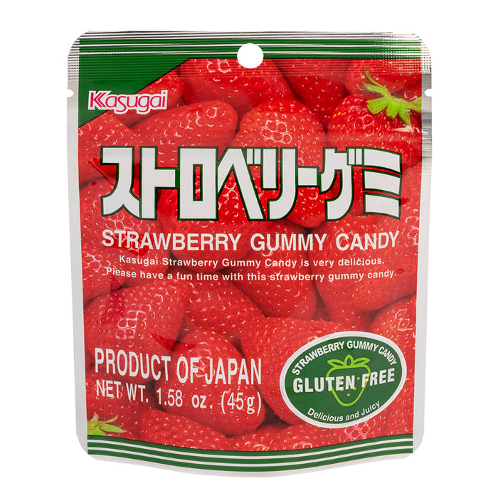 Kasugai Strawberry Candy Gummy 1.76oz Pouch - 12ct