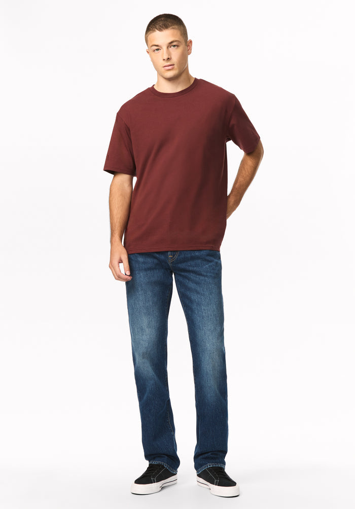 Kianto Men's Short Sleeve Tee, Red Mahogany - BM24975
