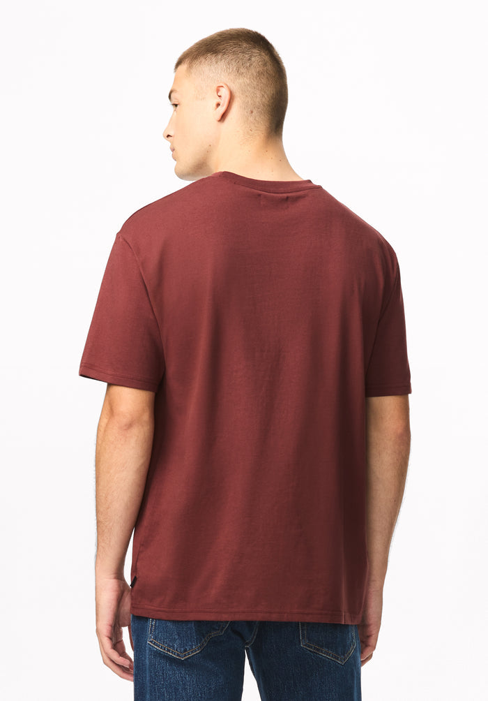 Kianto Men's Short Sleeve Tee, Red Mahogany - BM24975