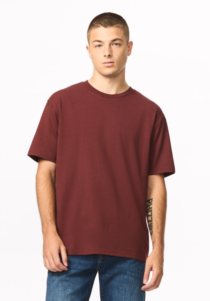 Kianto Men's Short Sleeve Tee, Red Mahogany - BM24975