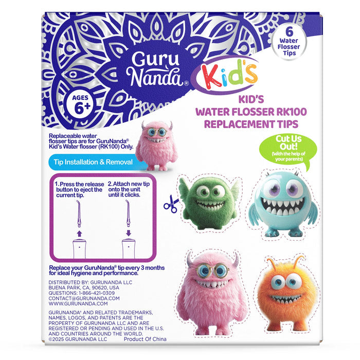 Kids Water Flosser Replacement Tips 6-Pack
