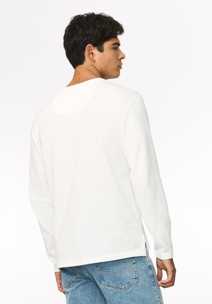 Kitchell Men's Ribbed Long Sleeve Top, White - BM24973