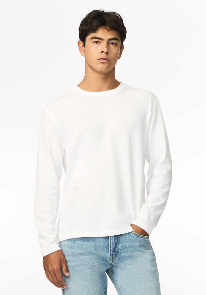 Kitchell Men's Ribbed Long Sleeve Top, White - BM24973