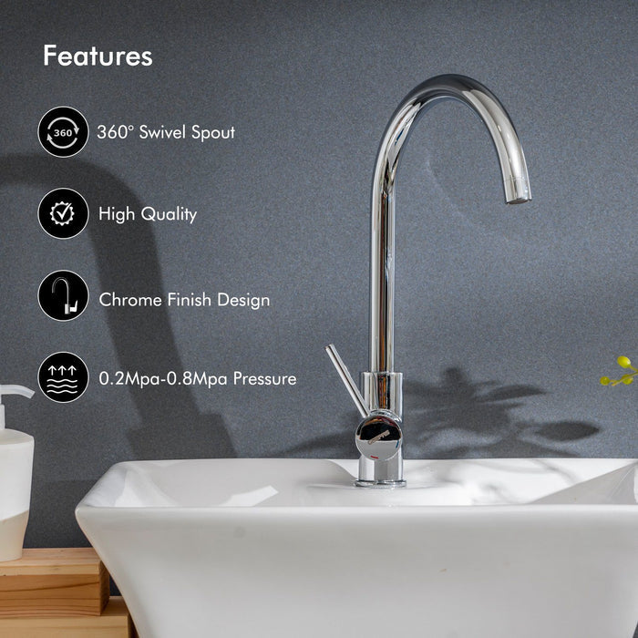Kitchen Sink Tap Stainless Steel - GSW61010 Kitchen Fixtures Geepas | For you. For life.