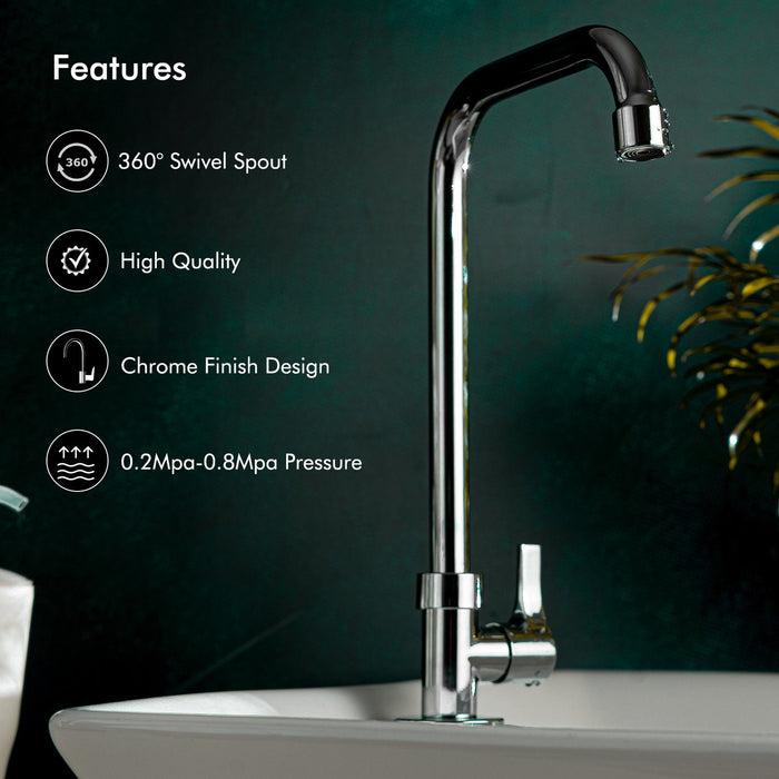 Kitchen Sink Tap Stainless Steel - GSW61017 Kitchen Fixtures Geepas | For you. For life.