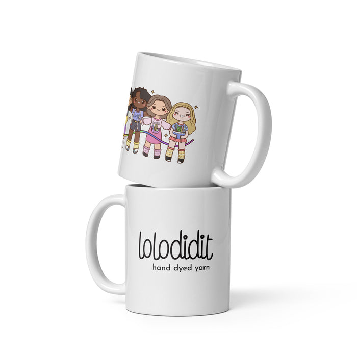 Knitting Friends (Patrons) White Glossy Mug