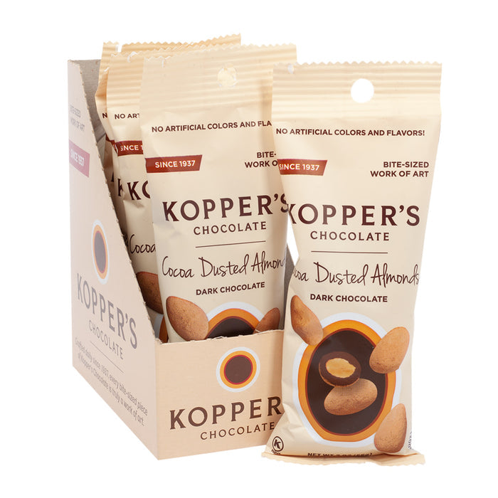 Koppers Dark Chocolate Cocoa Dusted Almonds 2oz - 6ct