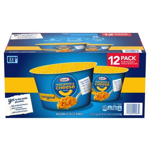 Kraft Easy Mac and Cheese Cups 12 Units / 58 g / 2.05 oz Kids and adults love the delicious taste and creamy texture of macaroni pasta with cheesy goodness-20263 Hannah's Variety Store