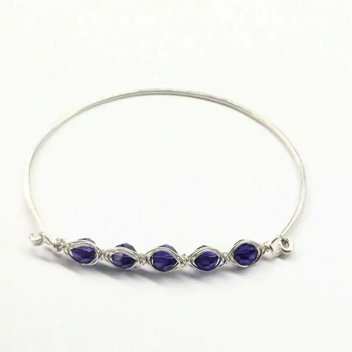 AMD1147 Large Wire Wrapped Silver Crystal Bar Bangle BraceletJewelryBracelet$ 61.00Alexa Martha Designs