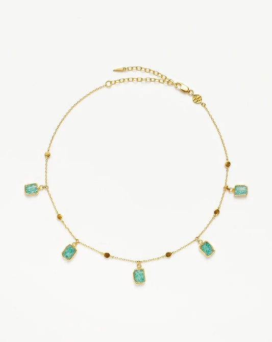 Lena Charm Choker | 18ct Gold Plated Vermeil/Amazonite Necklaces Missoma