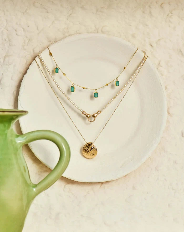 Lena Charm Choker | 18k Gold Plated/Amazonite Necklaces Missoma