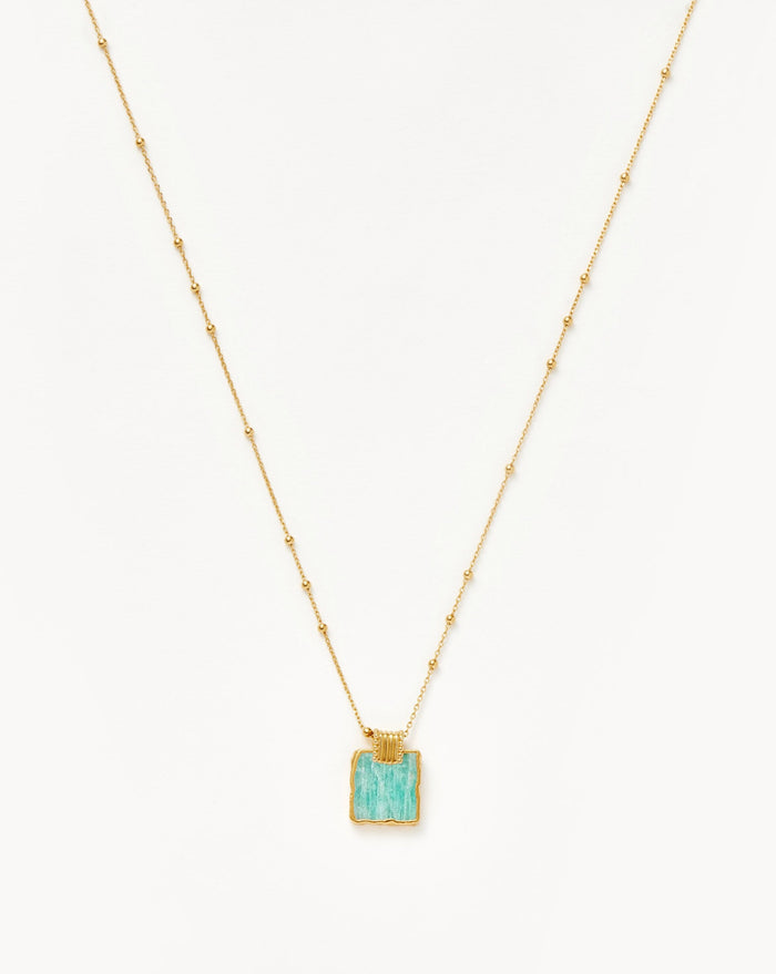 Lena Charm Necklace | 18ct Gold Plated Vermeil/Amazonite Necklaces Missoma