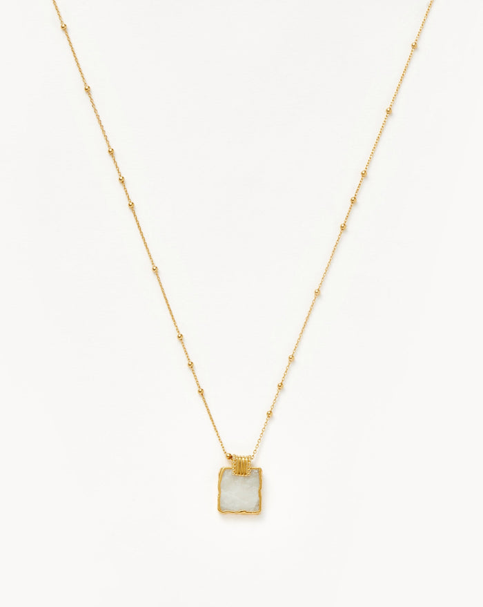Lena Charm Necklace | 18ct Gold Plated Vermeil/Rainbow Moonstone Necklaces Missoma