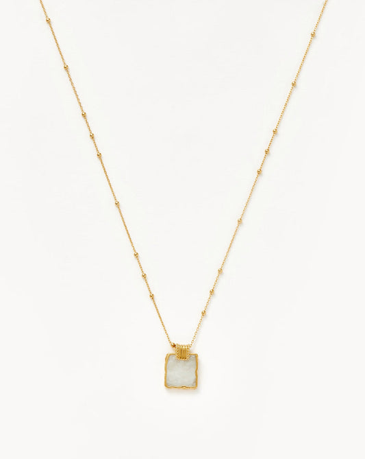 Lena Charm Necklace | 18ct Gold Plated Vermeil/Rainbow Moonstone Necklaces Missoma