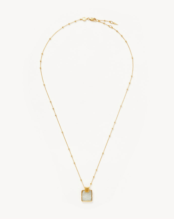 Lena Charm Necklace | 18ct Gold Plated Vermeil/Rainbow Moonstone Necklaces Missoma