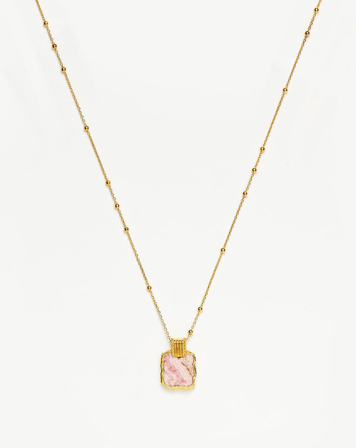 Lena Charm Necklace | 18ct Gold Plated Vermeil/Rhodochrosite Necklaces Missoma