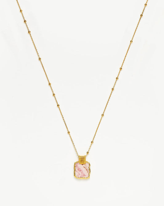 Lena Charm Necklace | 18ct Gold Plated Vermeil/Rhodochrosite Necklaces Missoma