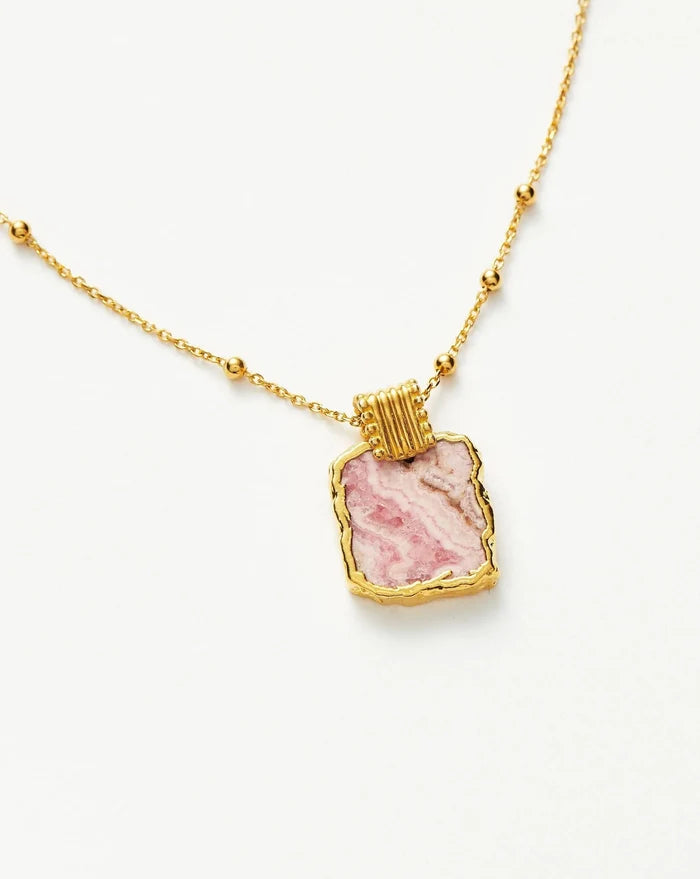 Lena Charm Necklace | 18ct Gold Plated Vermeil/Rhodochrosite Necklaces Missoma