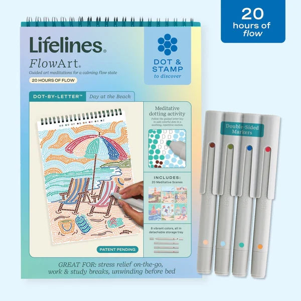 Lifelines FlowArt Dot-By-Letter - A Day at the Beach - Meditative Art