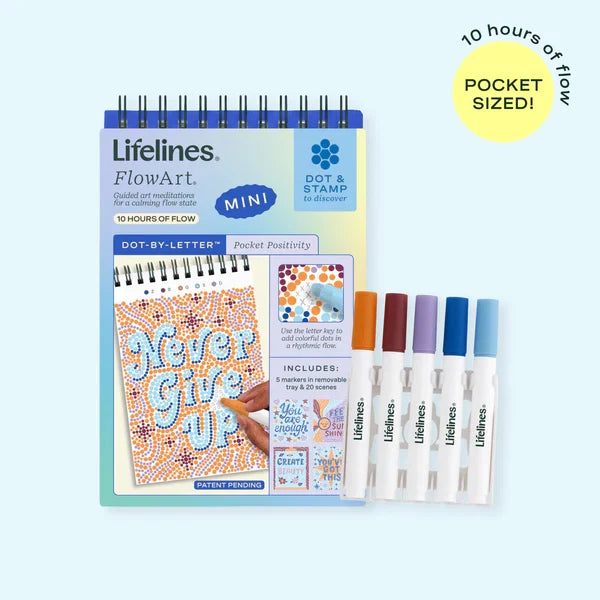 Lifelines FlowArt MINI Dot-By-Letter - Pocket Positivity - Meditative Art