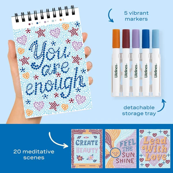 Lifelines FlowArt MINI Dot-By-Letter - Pocket Positivity - Meditative Art