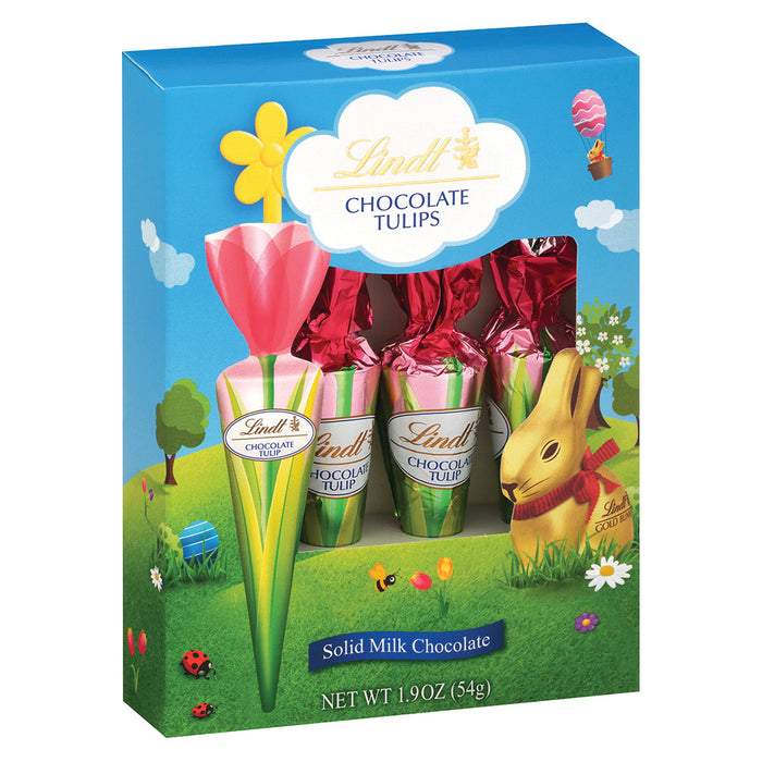 Lindt Chocolate Tulip Candy Box 4 Pieces - 18 Count