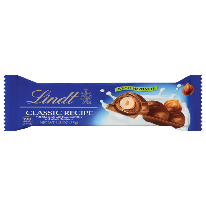 Lindt Classic Recipe Whole Hazelnut Stick Chocolate - 18 Count 1.2 OZ