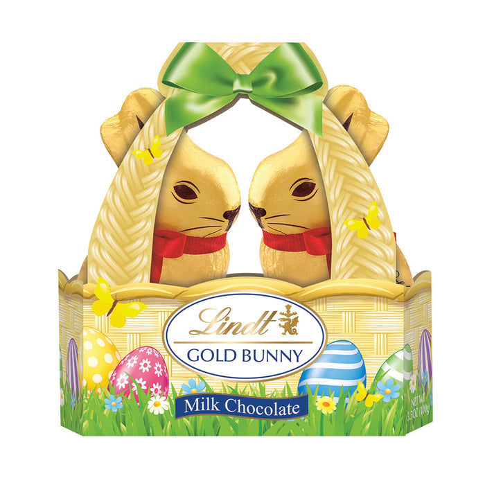 Lindt Gold Foil Easter Bunny Chocolate Basket - 8 Count