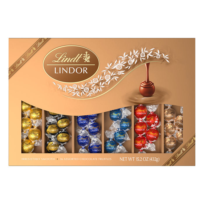 Lindt Lindor Assorted Deluxe Chocolate Truffles Gift Box - 7 Count