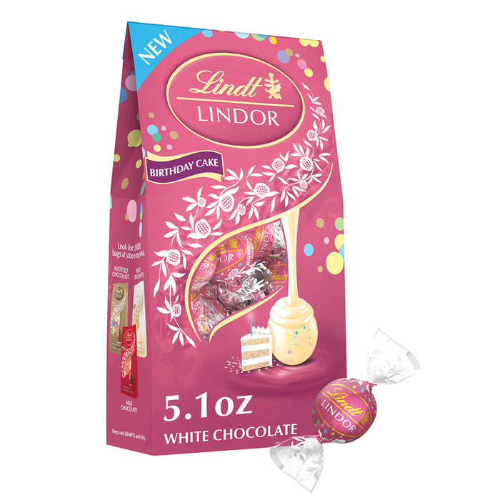 Lindt Lindor Birthday Cake White Chocolate Truffles Bag - 6 Count