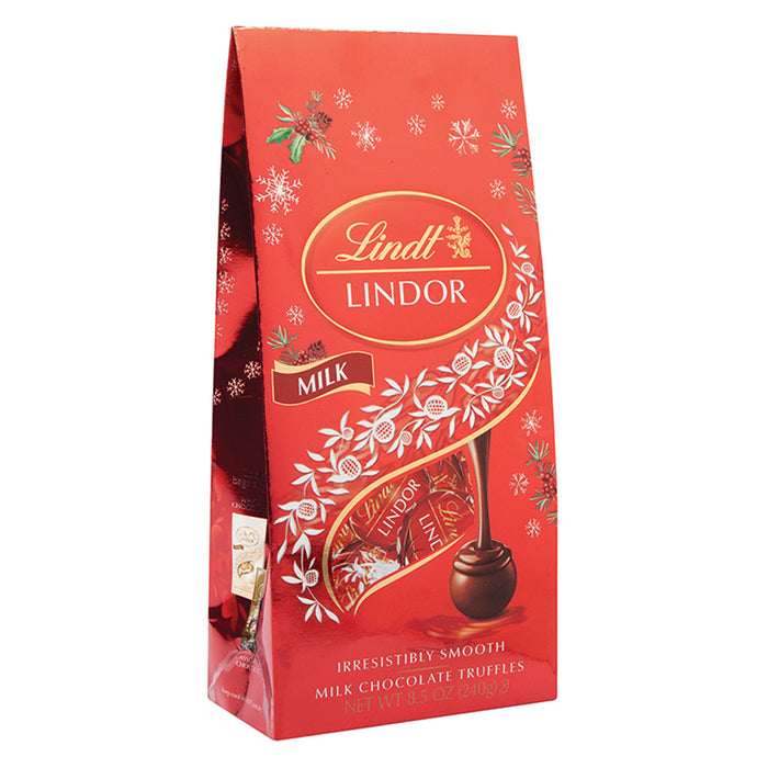 Lindt Lindor Holiday Milk Chocolate Truffle Candy Bags - 12 Count