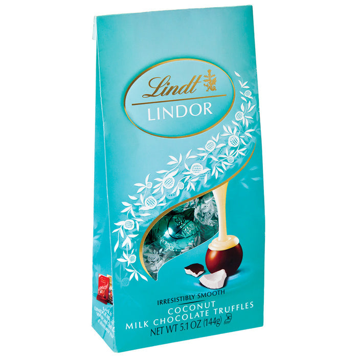Lindt Lindor Milk Chocolate Coconut Truffle Candy Bags - 6 Count