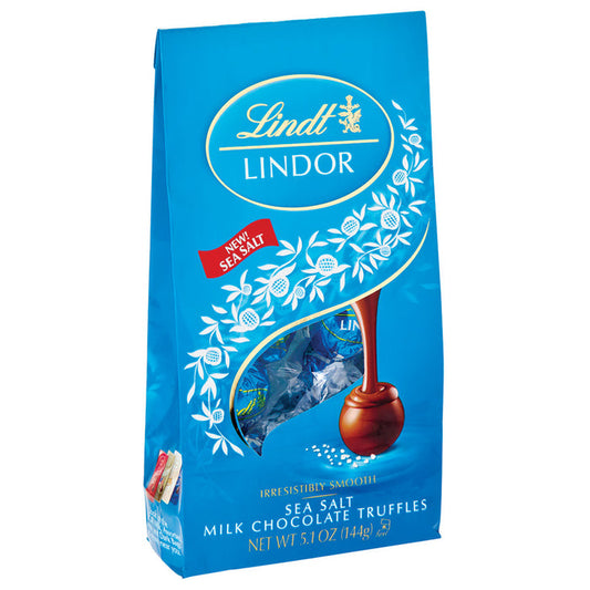 Lindt Lindor Milk Chocolate Sea Salt Truffle Bags - 6 Count