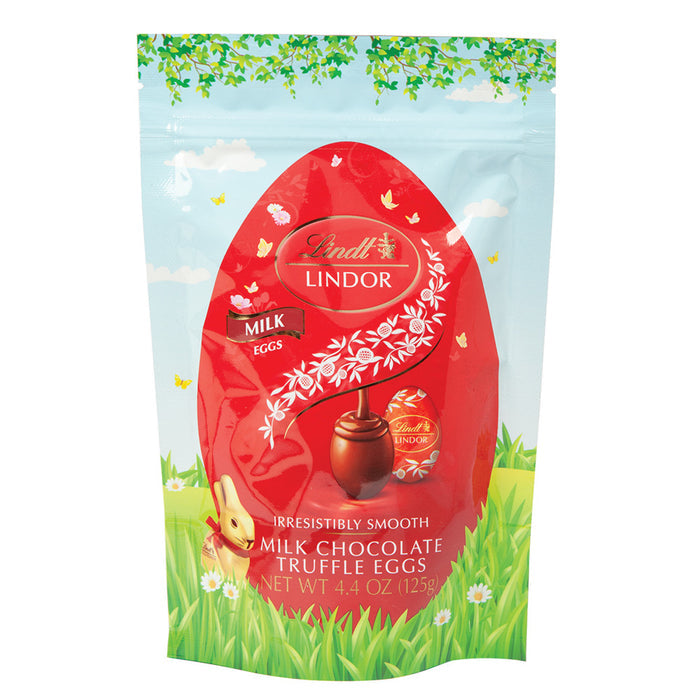 Lindt Lindor Milk Chocolate Truffle Eggs Candy Pouch - 8 Count