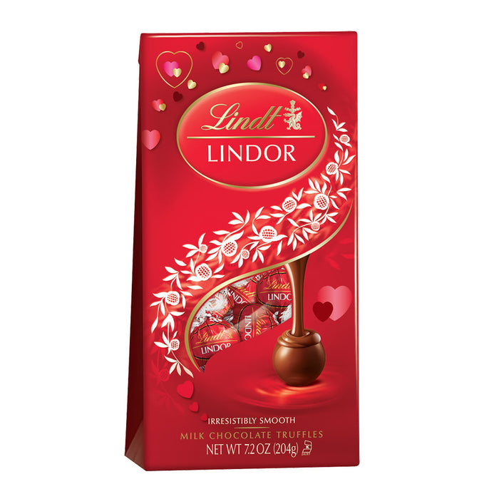 Lindt Lindor Valentine's Day Milk Chocolate Truffle Bags - 12 Count