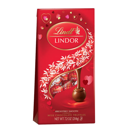 Lindt Lindor Valentine's Day Milk Chocolate Truffle Bags - 12 Count