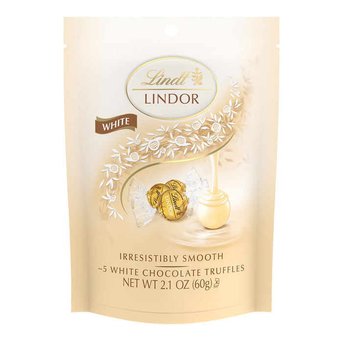 Lindt Lindor White Chocolate Truffle Candy Peg Bag - 6 Count
