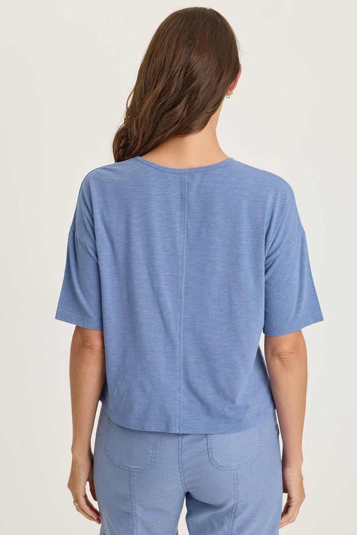 Wearables Lino Twill/Jersey Boat Neck Tee