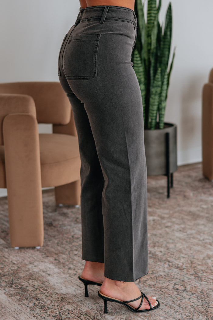 Linsley Wide Leg Pants - Washed Black