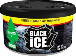 LITTLE TREES AIR FRESHENER FIBER CAN BLACK ICE 30G - LTAFFCBLI30G Pie's Variety Store