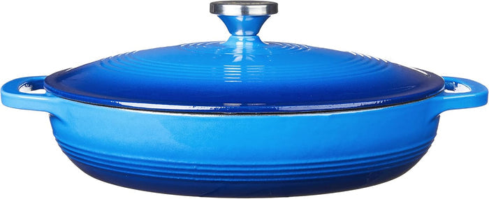 Lodge EC3CC33 Enameled Cast Iron Covered Casserole 3.6 Quart Blue