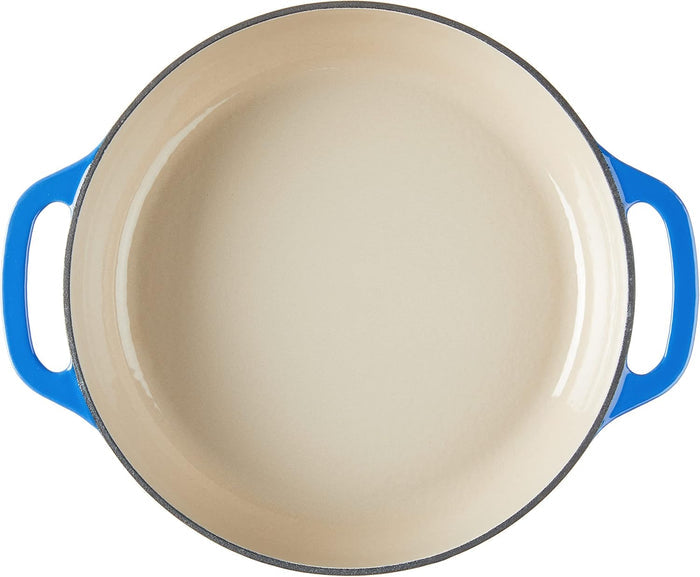Lodge EC3CC33 Enameled Cast Iron Covered Casserole 3.6 Quart Blue