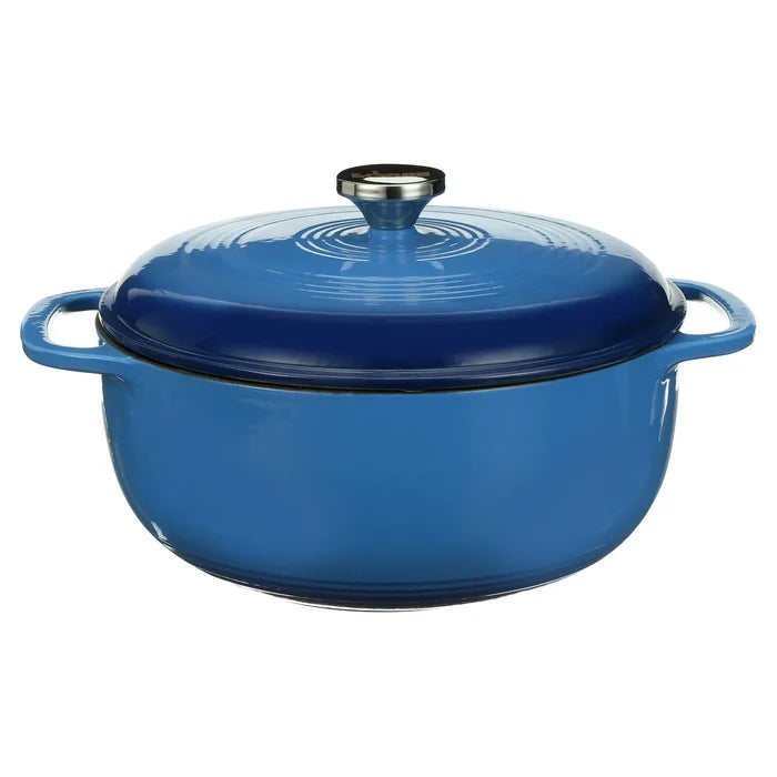 Lodge EC6D33 Enameled Cast Iron Dutch Oven 6 Quart Blue